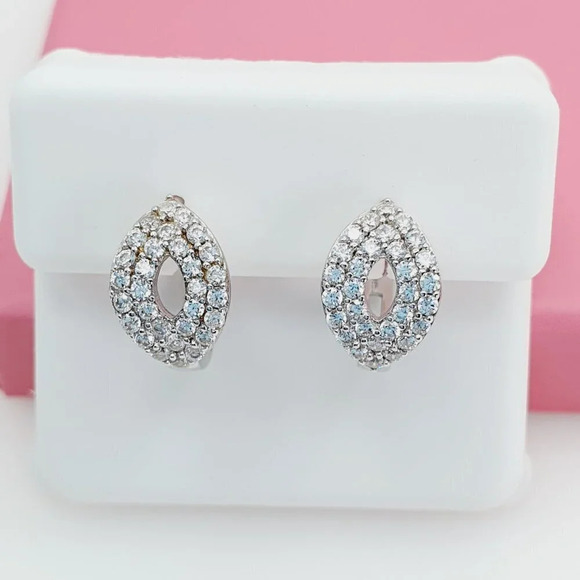"925 Sterling Silver Cubic Zirconia Earrings, U19254656 - Picture 1 of 11